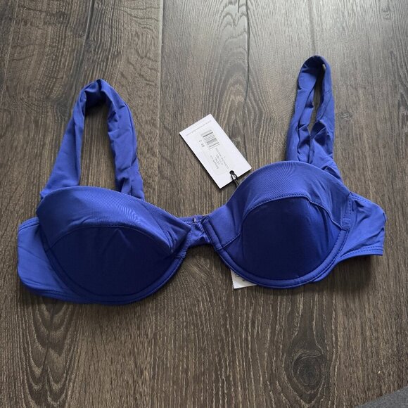 WeWoreWhat | NWT Wide Strap Underwire Bikini Top in Sapphire Blue Size Large - Picture 5 of 7